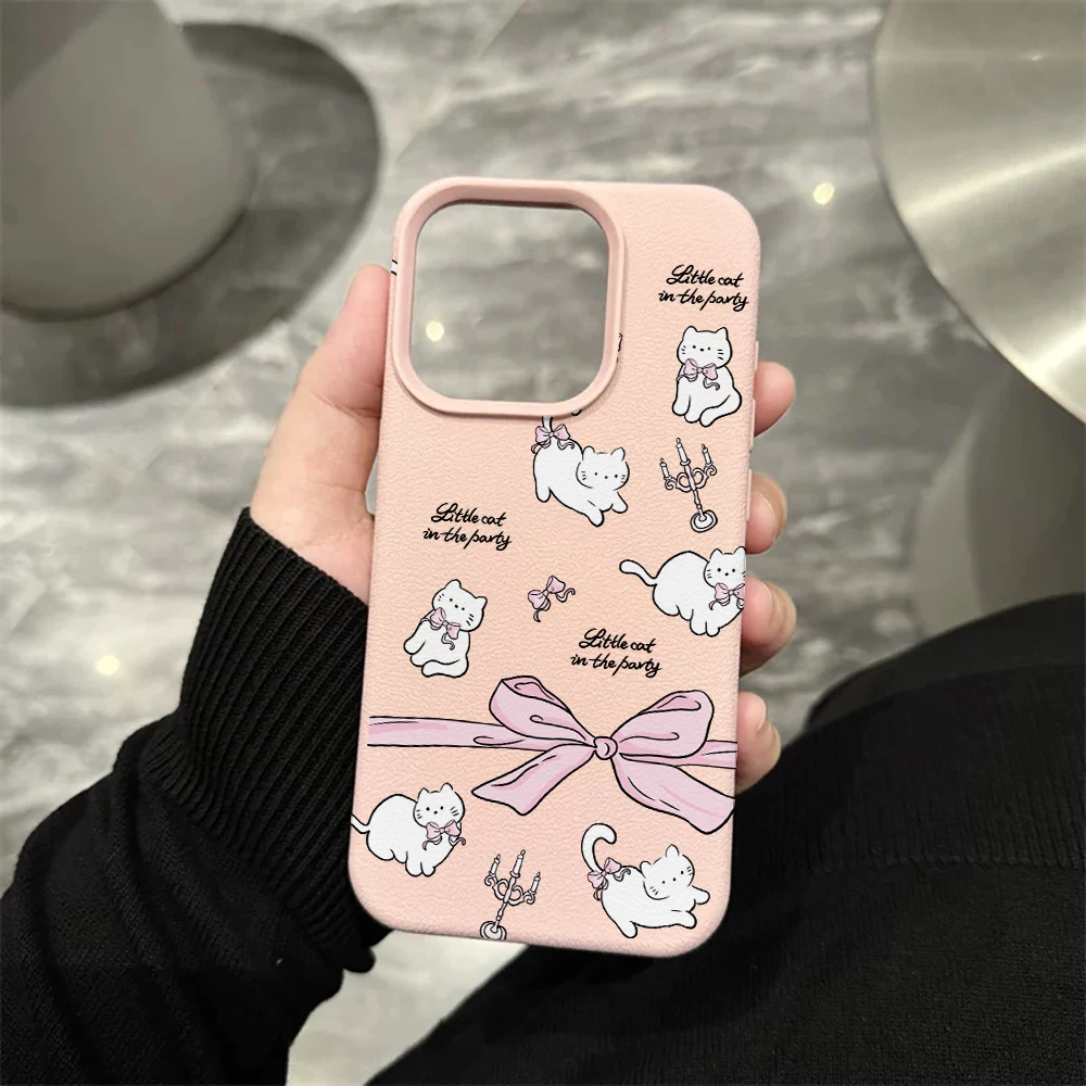 Schleifenkatt-Handyhülle für iPhone 17 16 15 14 13 12 11 Pro Max 16 15 14 Plus 17 16 15 14 13 12 11 Pro 17Air Silikon-Matt-Cover – Detail 7