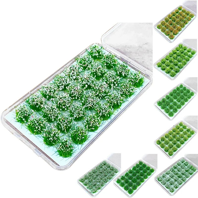 28 pçs 1 caixa vegetação folha verde flor cluster modelo trem diy material mesa cena areia brinquedo