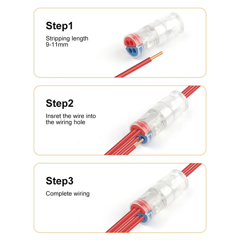 5PCS Docking Quick Wiring Connectors Universal Push-In Terminal Block Hard Wire Easy Connection Led Light Connector Junction Box