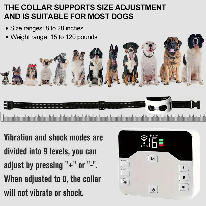 2 In 1 Electric Pet Wireless Fence Dog Training Collar Anti Runaway Up to 3 Dogs Outdoor Pet Contaireless Control Electron Fence