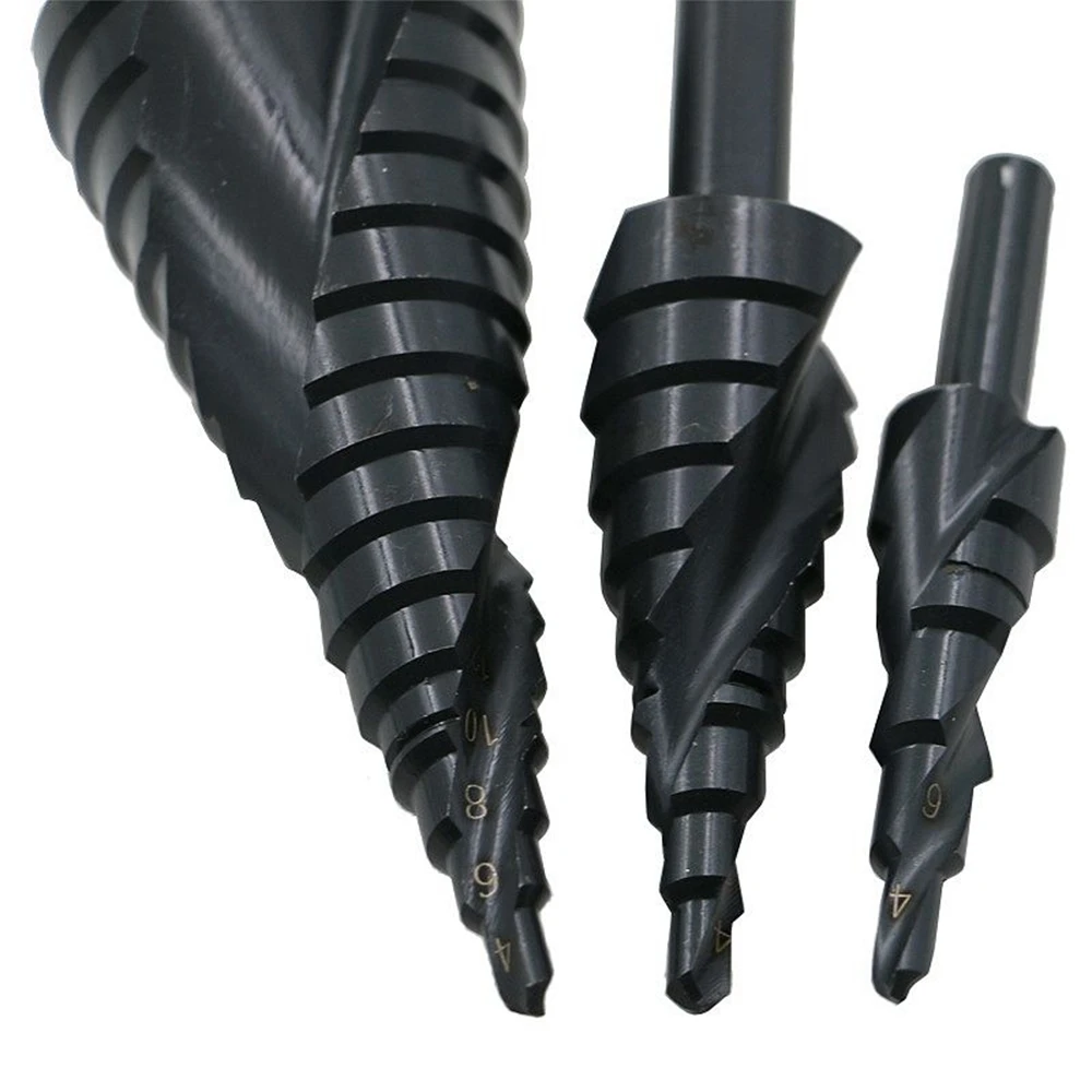 Imagem -06 - Brocas Escalonadas Sulcadas Espirais Haste Sextavada Cone Cônico Preto de Nitretação Cortador de Broca Profissional 412 mm 420 mm 432 mm