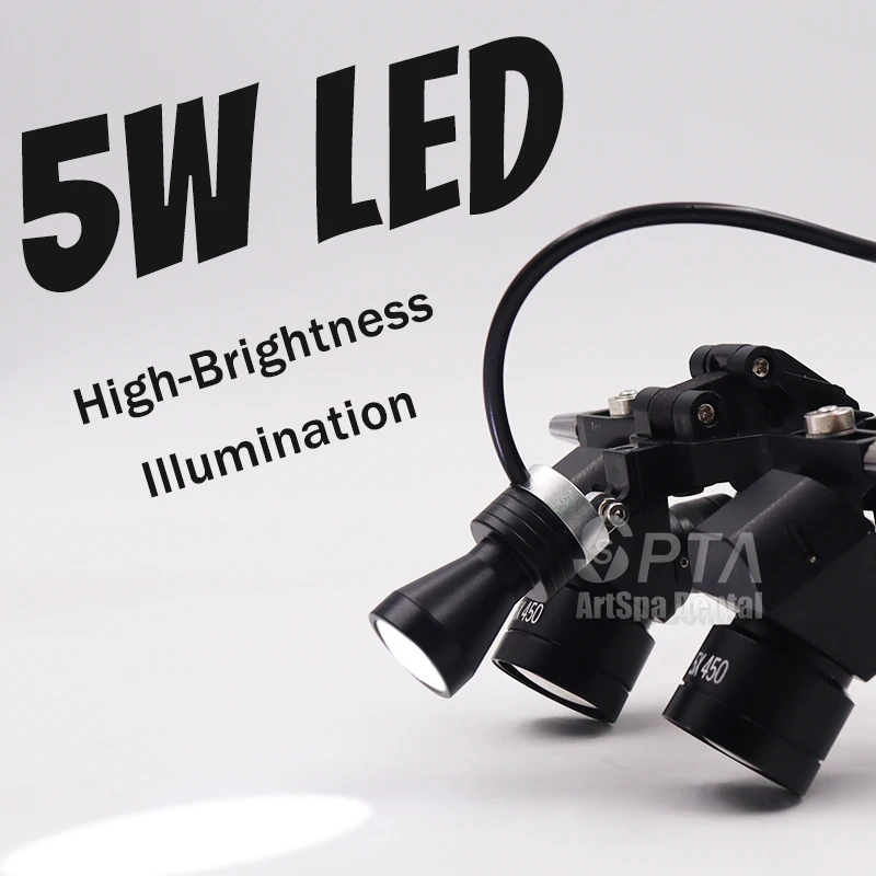 With Ergo Headlight Light Power Loupes 48 Angle Corner Medical With 5X With Adjustable Lamp Lab Dental Medical Magnifier Light