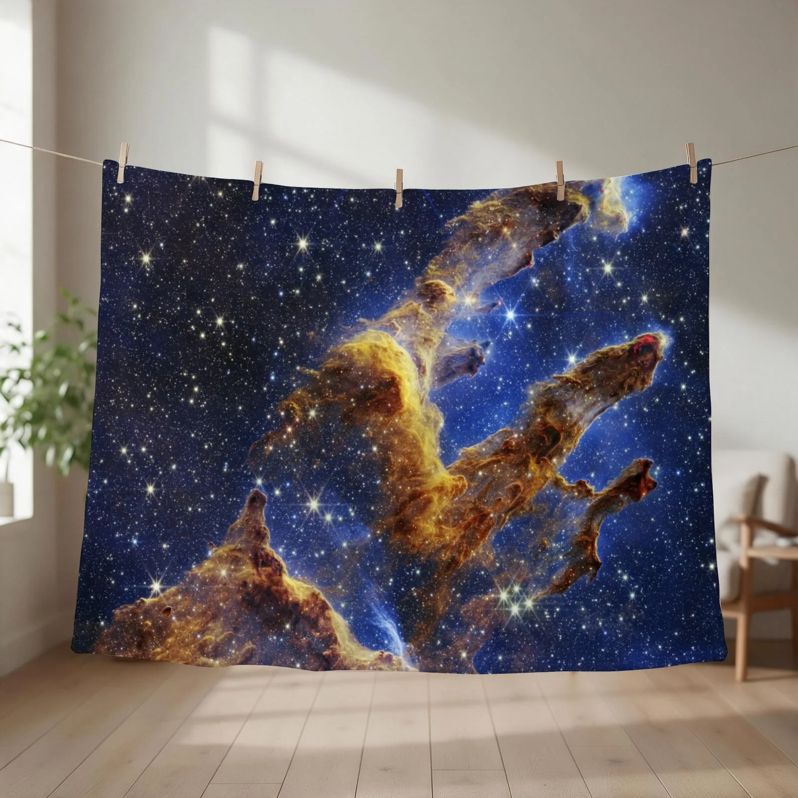 JWST Pillars of Creation, 2022(James Webb/JWST) — space poster, science poster, space photo, space art, jwst pictu Throw Blanket