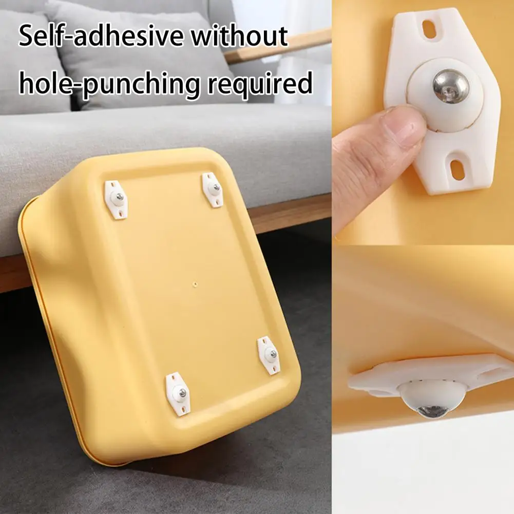 Furniture Moving Wheels 4/20pcs Self Adhesive Caster Wheels 360° Swivel Appliance Rollers Sticky Casters for Kitchen Trash
