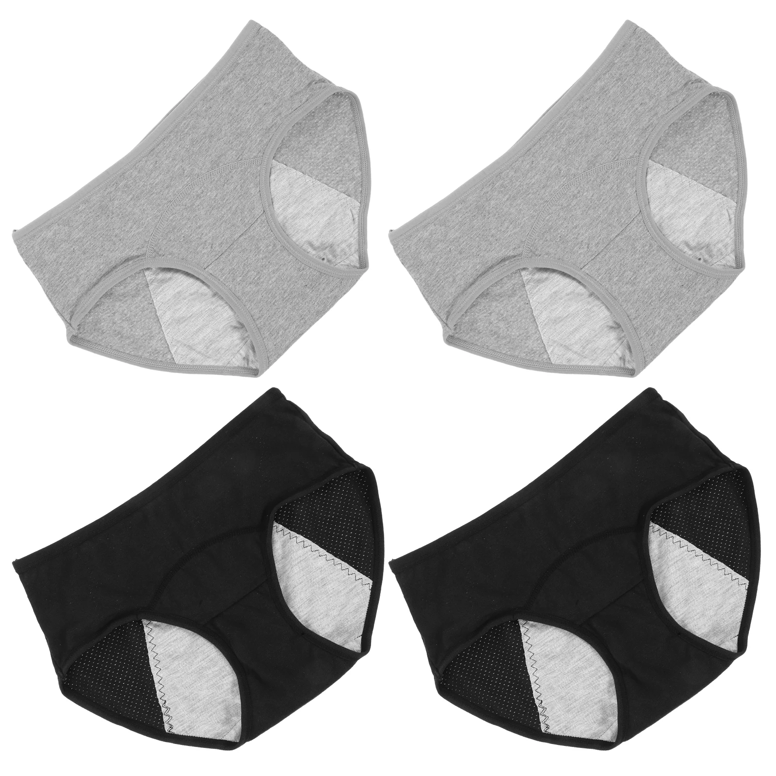 

4pcs Leakproof Period Underwear For Women Heavy Flow Cotton Washable Bladder Leakage Protection Briefs Maternity Breathable