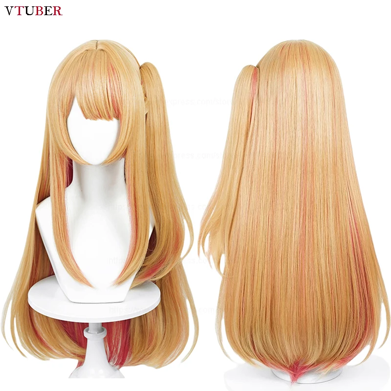 2 Styles Hoshino Rubii Cosplay Wig Anime Ruby Hoshino Orange Gold Rose Pink Heat Resistant Synthetic Hair Anime Wigs + Wig Cap