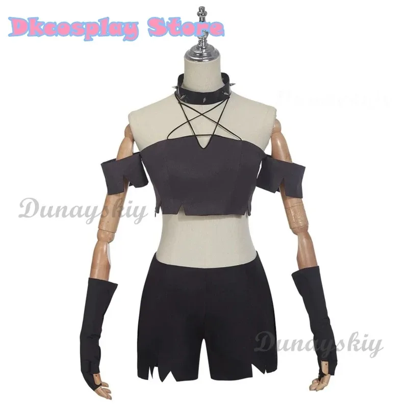 Helluva cos Boss Cosplay Costume for Loona Loony Toony Women Neck Vest Shorts Suit Black Uniform Suit Halloween Party Outfits