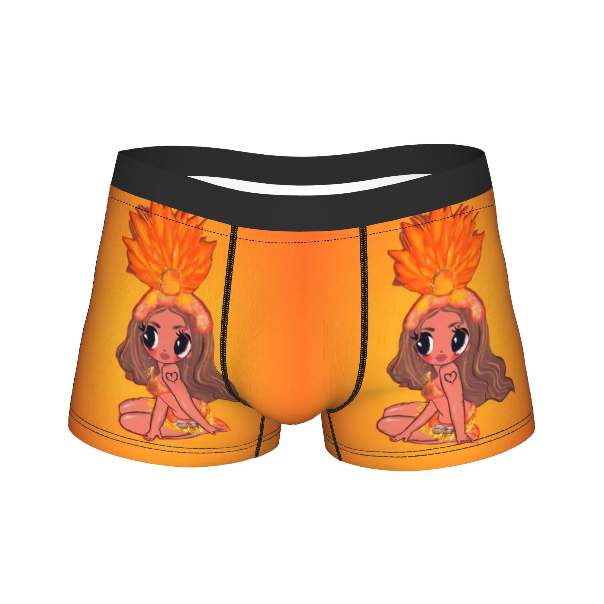 

K-Karol G Orange Headdress Minimalist Art Shorts Briefs Underwear Trenky Men Sexy Soft Trunk Printed Large Size Underpants