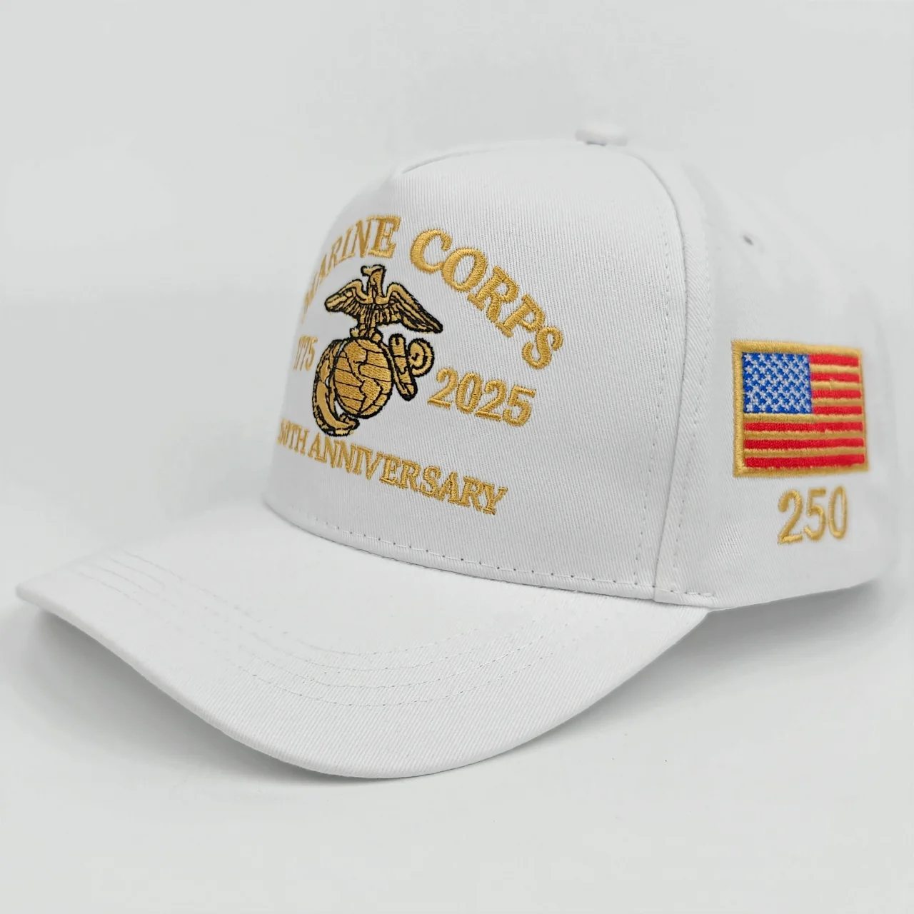Offizielle Baseballkappe zum 250. Jubiläum des U.S. Marine Corps - Gestrickt mit 1775 - 2025 Logomuster, Verziert mit dem Amerikanischen F – Detail 10