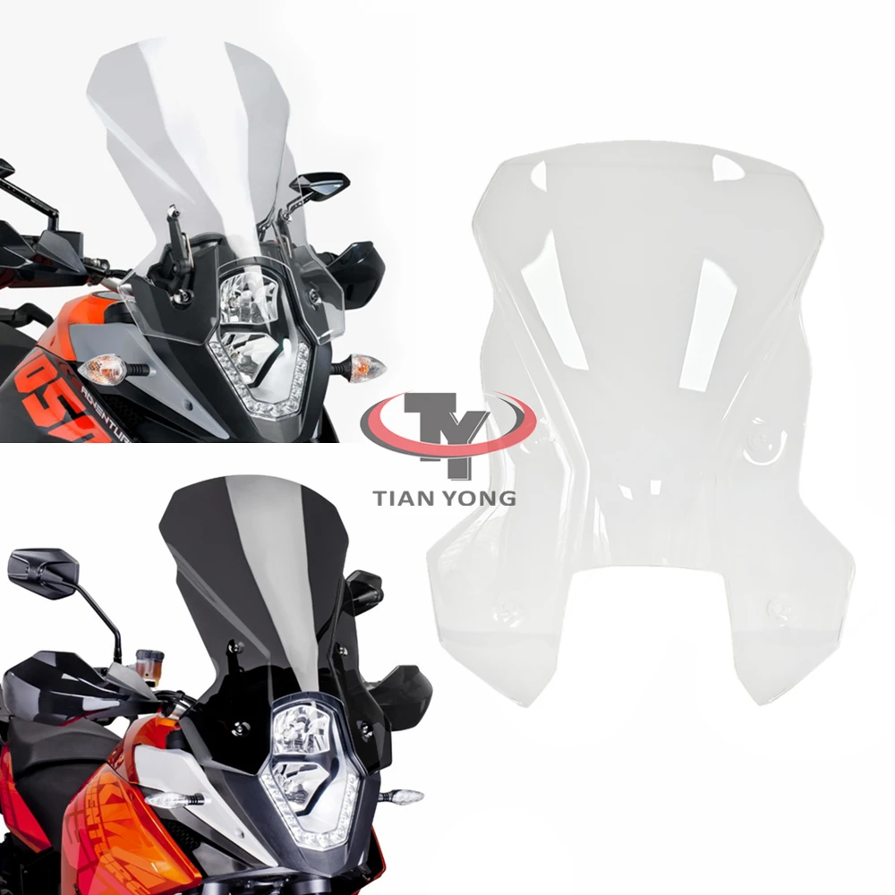 For KTM 1190 1190R Adventure Windscreen Wind Deflectore Smoke Clear Modification raise 51cm Spoiler 2013-2014-2015 Windshield