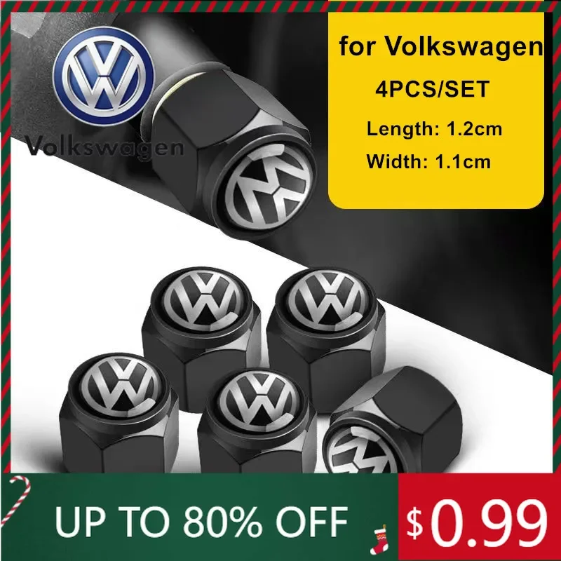 

For VW Volkswagen Jetta MK5 Golf 4Pcs Car tire Valve Core Caps Dustproof Alloy Car Accessories For VW Volkswagen Golf Polo Passa