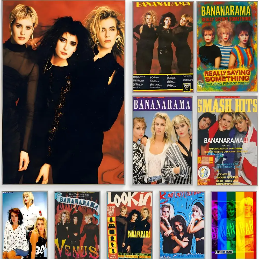 pop girl group b-bananarama Poster Classic Wall Art  Home Decor  Peel and Stick Unframed