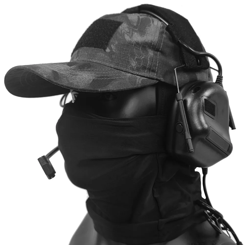 Cuffie tattiche con passamontagna e berretto da Baseball, cuffie da tiro Airsoft Set di auricolari di comunicazione militare, per la caccia BBS