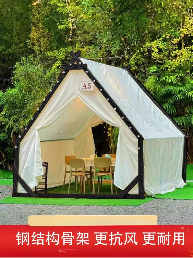 

Outdoor camping Starry sky tent camp Internet celebrity triangle scenic spot B & B catering BBQ hot pot night market commercial