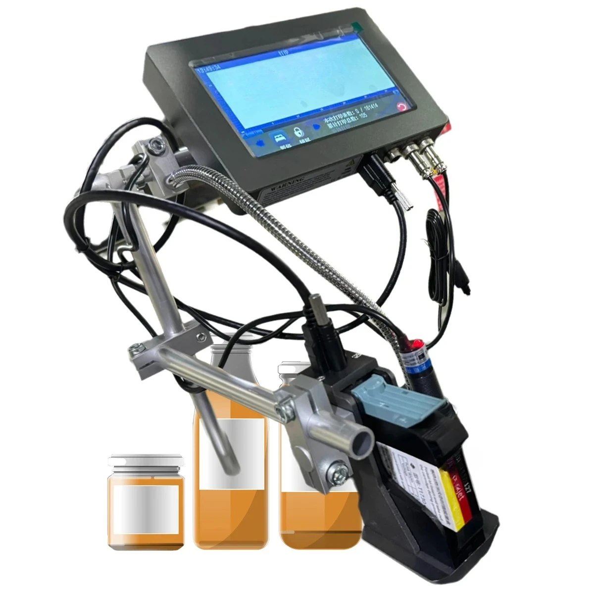 Online Ink Jet Tin Can Plastic Bottle Expiry Date Printing Machine 25.4mm Inkjet Maturity Date Bottle Printer