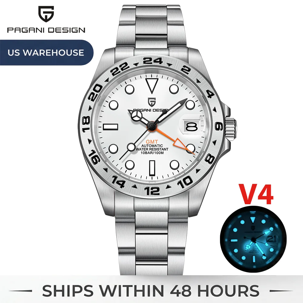 PAGANI DESIGN PD1762 Men’s Automatic Mechanical GMT Watch Dg5833 Sapphire Crystal 10bar