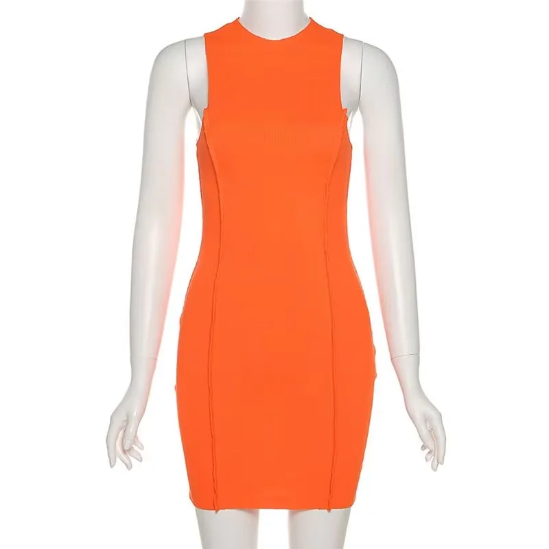 ผู้หญิงแขนกุดมินิเดรส Y2K Cutout Sundress Beach Party เซ็กซี่คลับสั้นชุดใหม่ Streetwear HotSweet Tank Dress