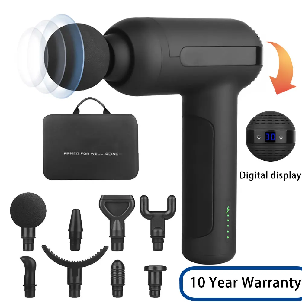 

1500mAh Massage Gun Fascia Deep Muscle Relax Body Neck Massager Electric Fitness Equipment 30Levels Noise Reduction Male Female