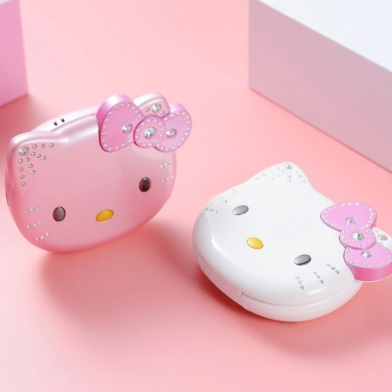 Sanrio-Telephone Hello Kitty K688 Mobile Phone for Children, Mini Girl with Cap, Cartoons, No Lock, Dual Card, Children's Gift