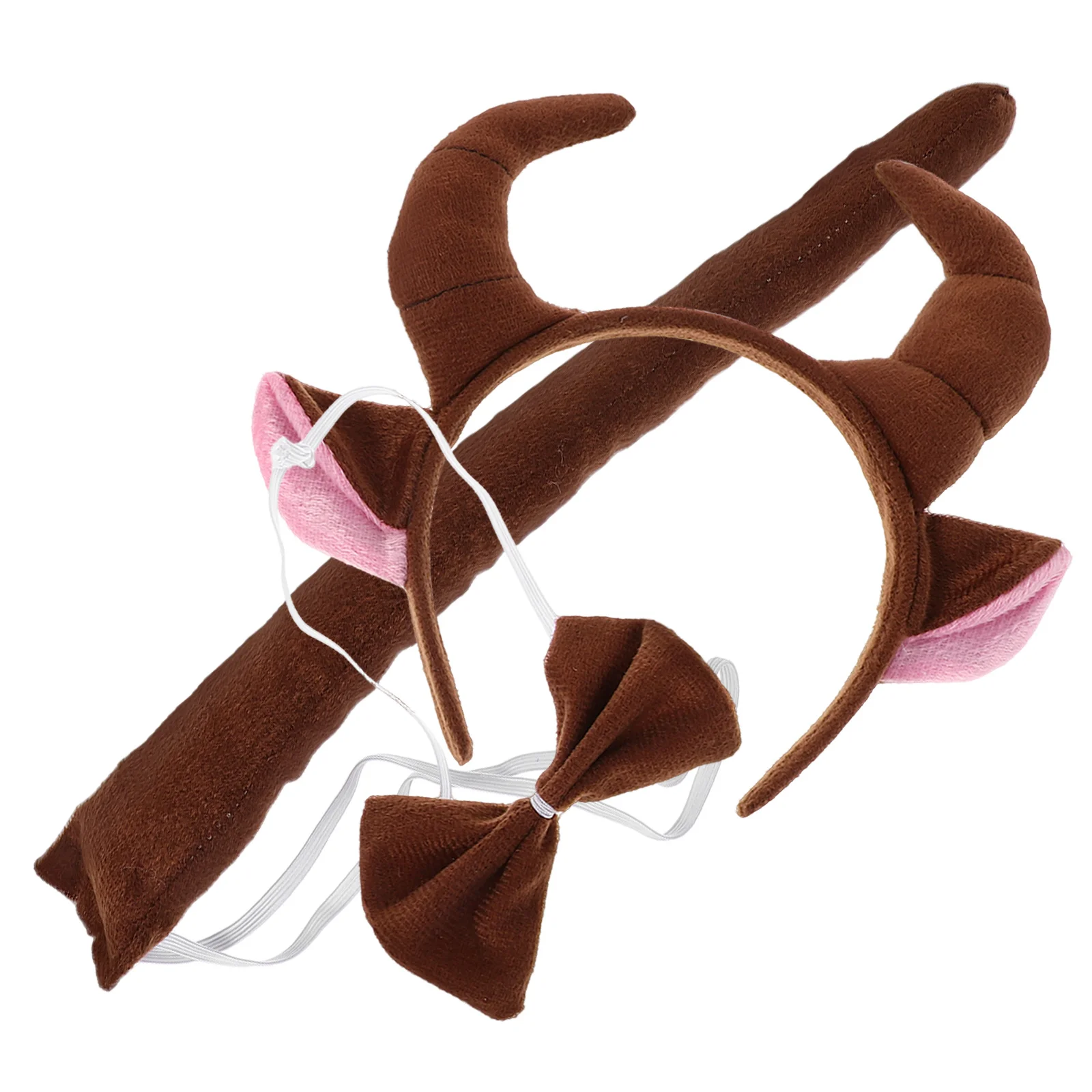 مجموعة غطاء الرأس على شكل قرن هايلاند بقرة زي إصدار بطاقة قرون الماعز إكسسوارات عصابة رأس من القماش #3