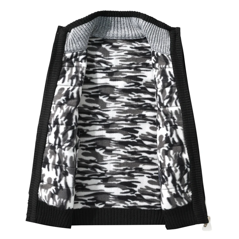 Winter Mannen Warm Vest Gewatteerde Jassen Mode Mannen Fleece Gevoerde Truien Truien Vest Jassen Mannen Windjack Gebreide Jas