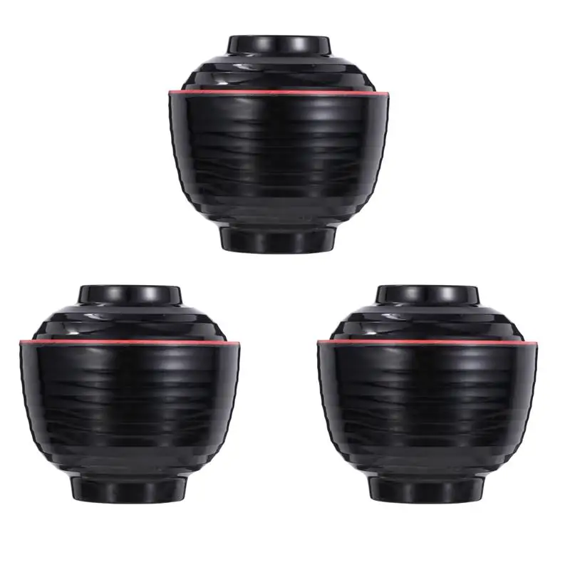 

3pcs Japanese Style Cover Small Bowl Miso Bowl Small Soup Bowl Hot Pot Bowl Hot Pot Seasoning Bowl Japanese Miso Soup Bowl