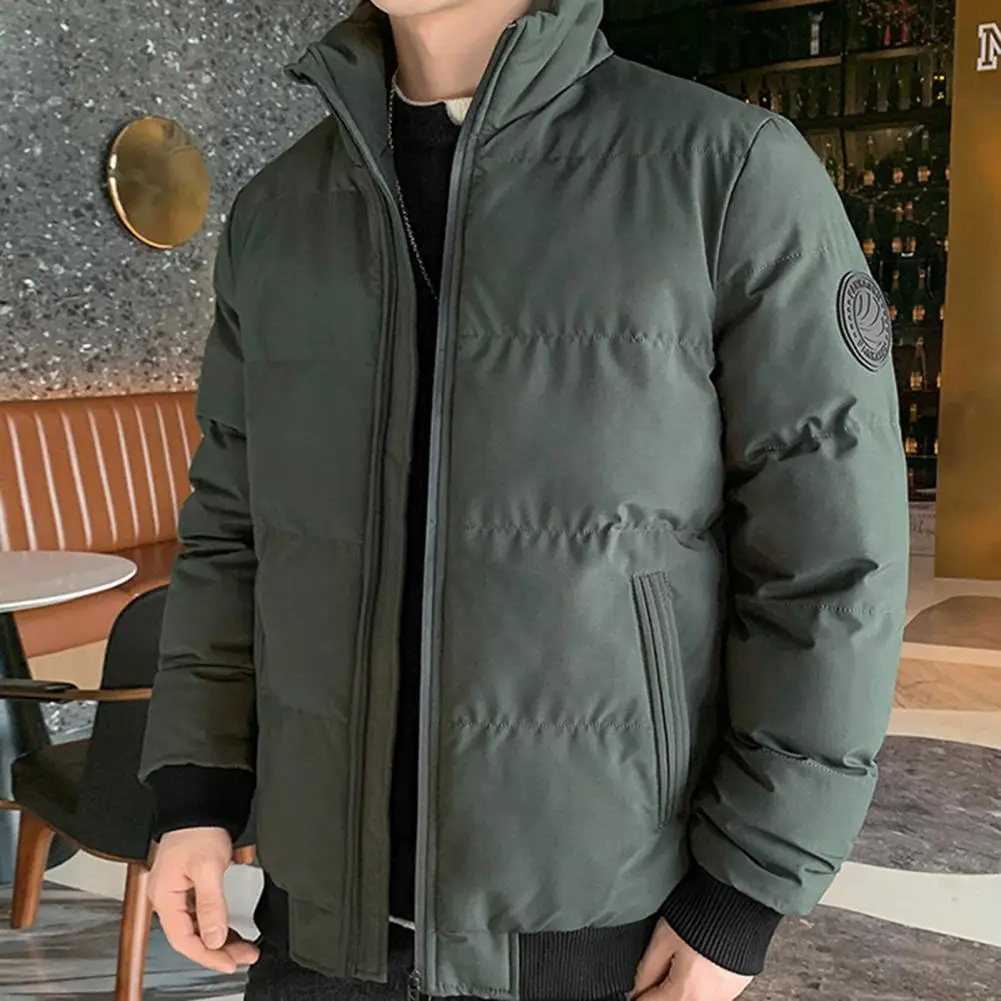 Jacket Men Windbreaker Solid Color Stand Collar Casual Cotton Padded Thick Warm Coats Lightweight jackets for men chaquetas