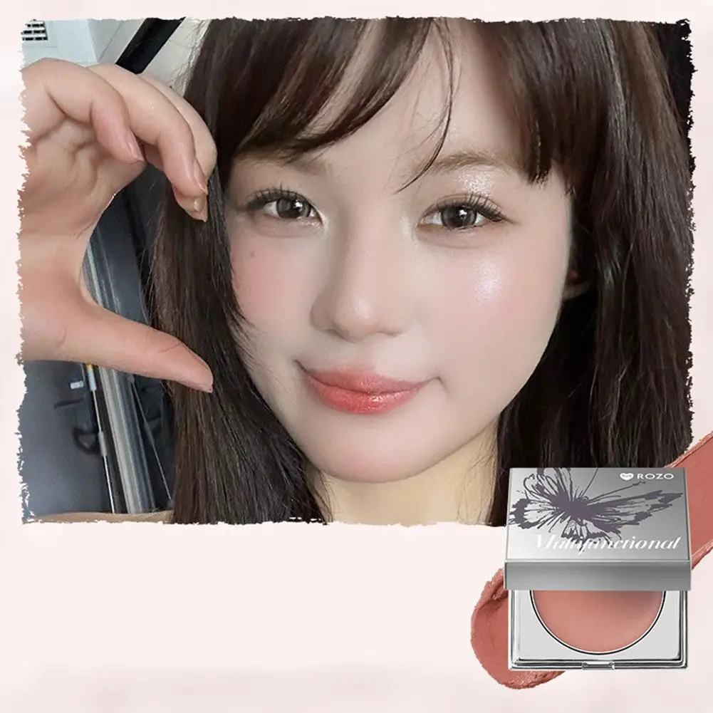 NEW High-end 3 In 1 Matte Lip Mud Blusher Cream Rouge Stack Red Tint Rouge Blush Peach Clay Contour Blush Paste Natural Che X2W3