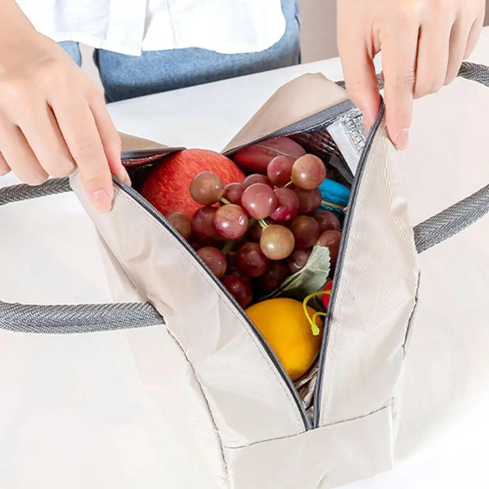 Neue tragbare Lunchbox-Tasche, einfarbig, verdickte Thermoisolierungstasche, isolierte Bento-Tasche, Schule, Arbeit, Lunch-Tasche mit Mahlzeitentasche – Detail 15