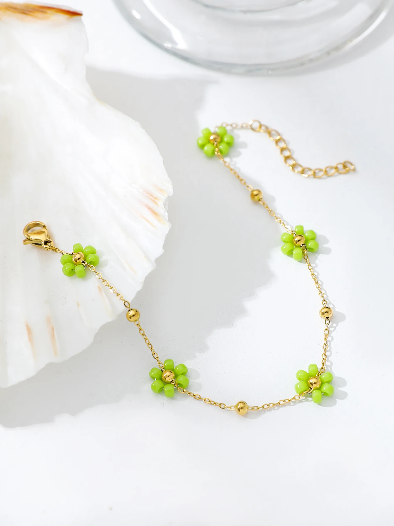 Stainless Steel Bracelet For Women Colorful Flower Beaded Bracelet image 6