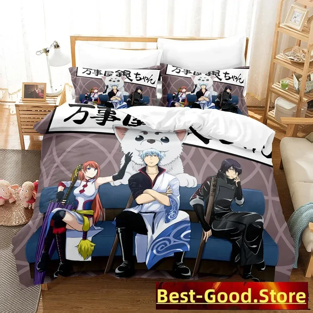 Anime GINTAMA Gintoki Bedding Set Boys Girls Twin Queen Size Duvet Cover Pillowcase Bed Kids Adult Home Textile Customizable