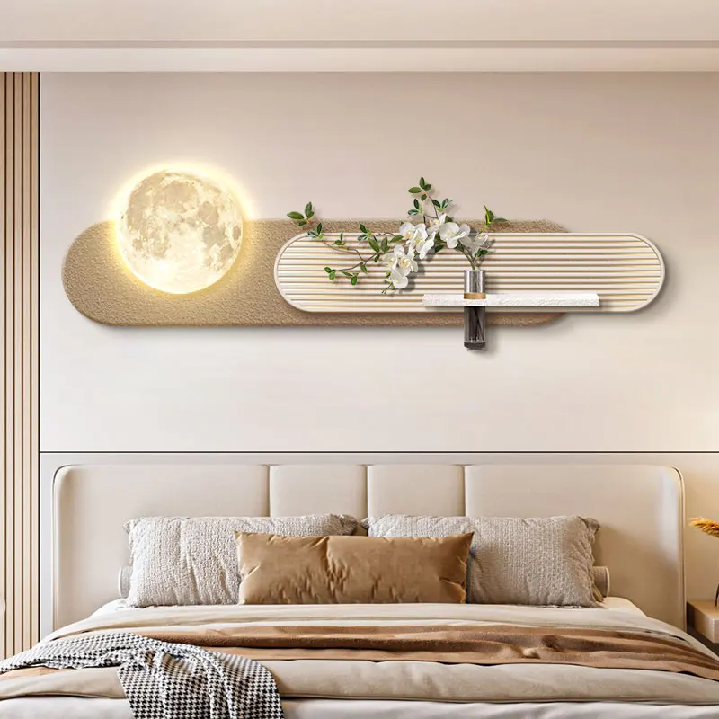 

Modern Light Luxury Wabi Sabi Style LED Decorative Painting Home Decoration Living Room Bedroom Sofa TV Background Mural Light