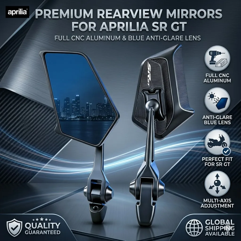 

Universal CNC All-Aluminum Motorcycle Mirrors Adjustable Folding Side Mirror For Aprilia SR GT 200 SR GT125 SRGT SR200 GT GT200