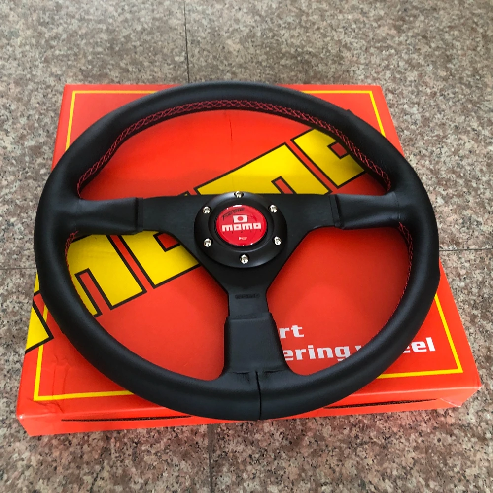 

14Inch Drift MOMO Racing Monte Carlo Steering Wheel Car Leather JDM Steering Wheel Volantes For VW HONDA TOYOTA BMW Nissan VOLVO