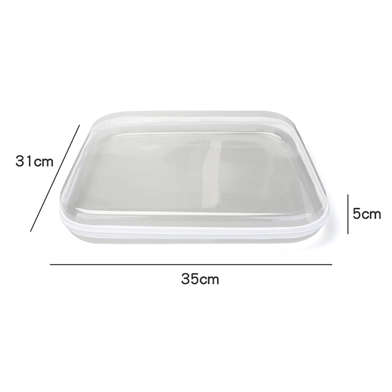 1PC Plastic Zippered Pouch Hard Bins Storage Bins Stackable Waterproof Zippered Hard Pouch Clear Hard Shell Zipper Case