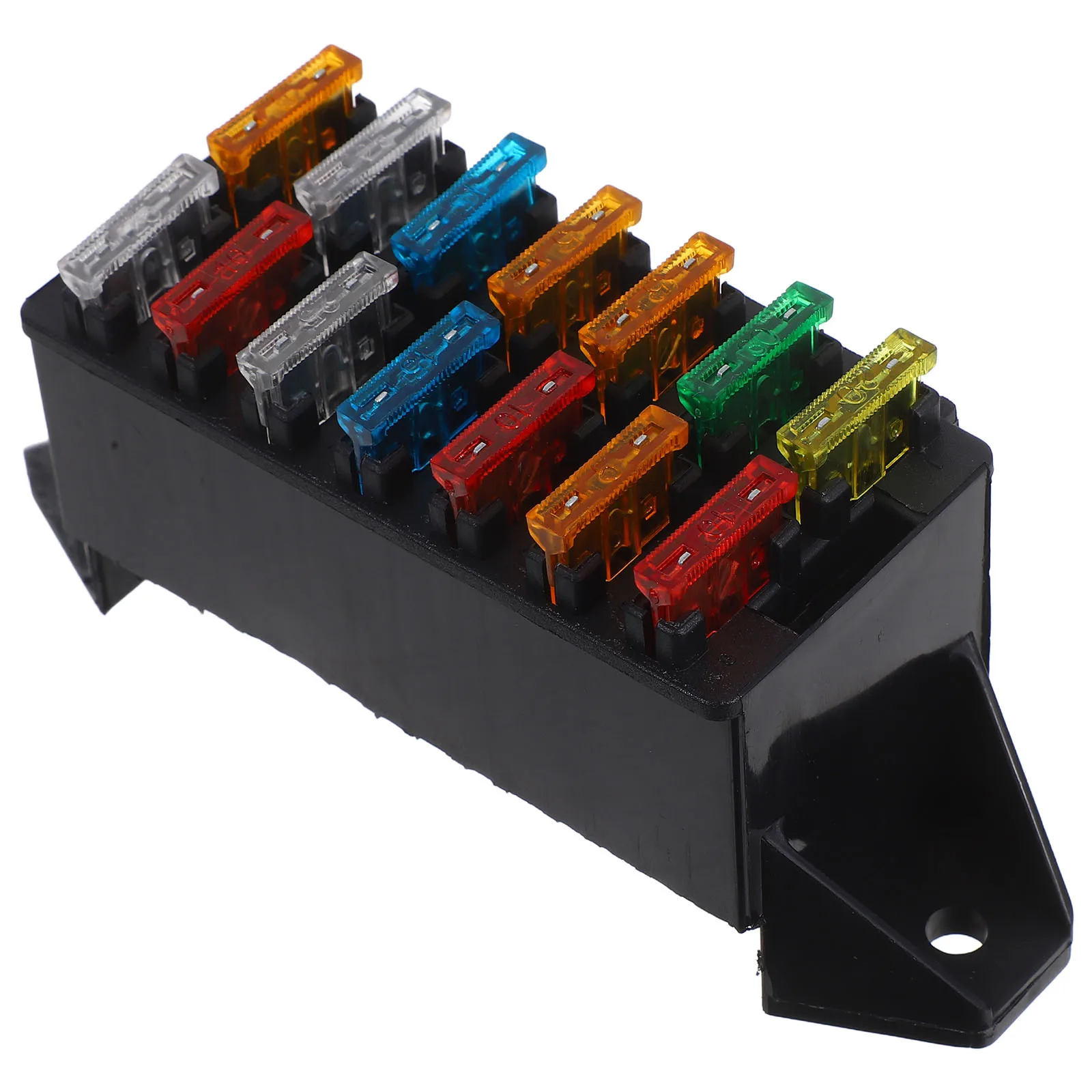 

Durable Car Fuse Box Double Row Refitting Base Easy Operate Dust Resistant Plastic Safety for Trucks Rvs Boats