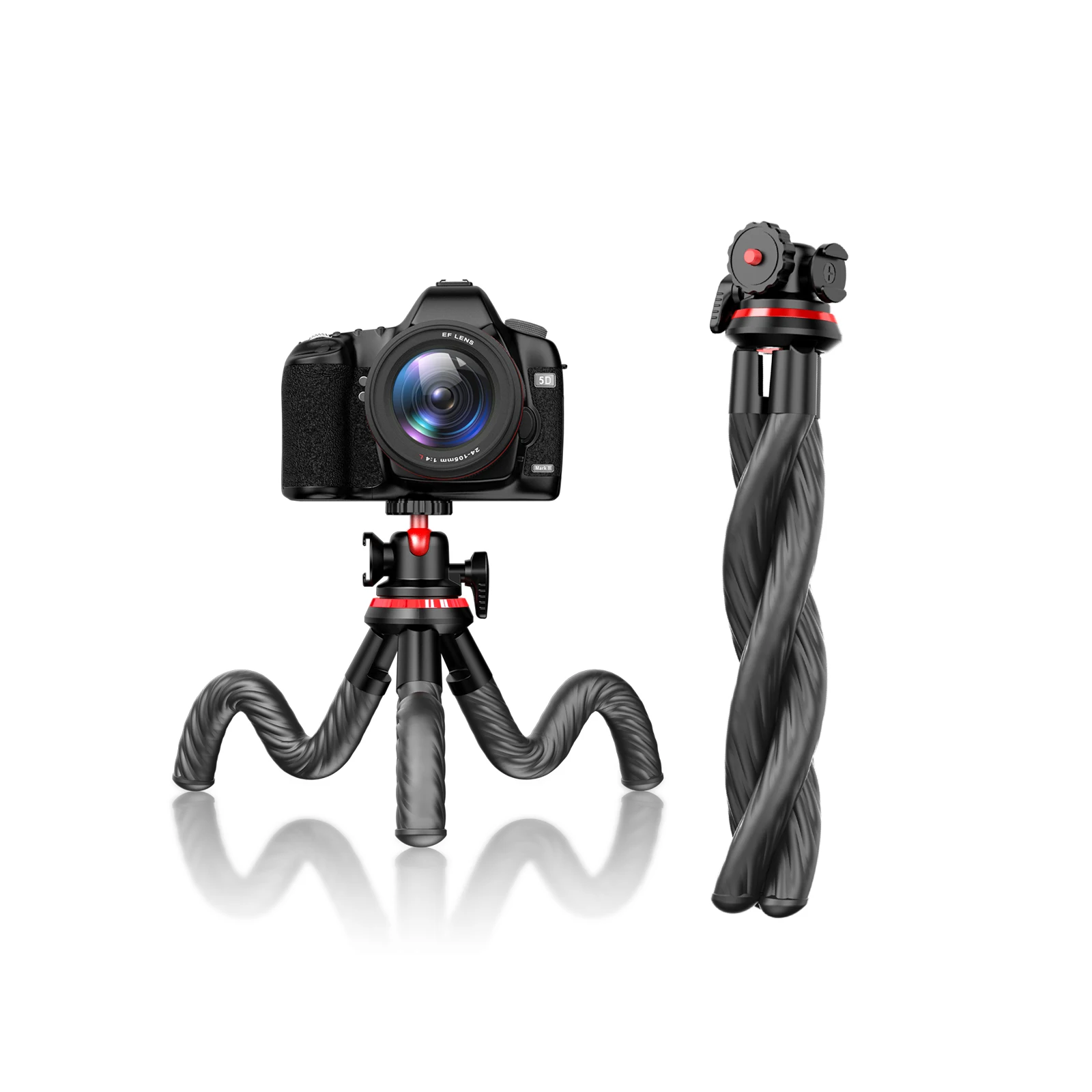 

Octopus Tripod Flexible For Phone SLR DSLR Camera With 1/4'' Screw Ballhead Cold Shoe Smartphone Clip Selfie Stick Outdoor Use