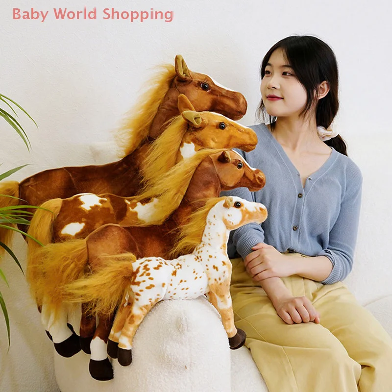 30/40 سنتيمتر محاكاة الحصان ألعاب من القطيفة لطيف محشوة الحيوان زيبرا دمية لينة واقعية الحصان لعبة التصوير الدعائم هدايا أعياد ميلاد للأطفال