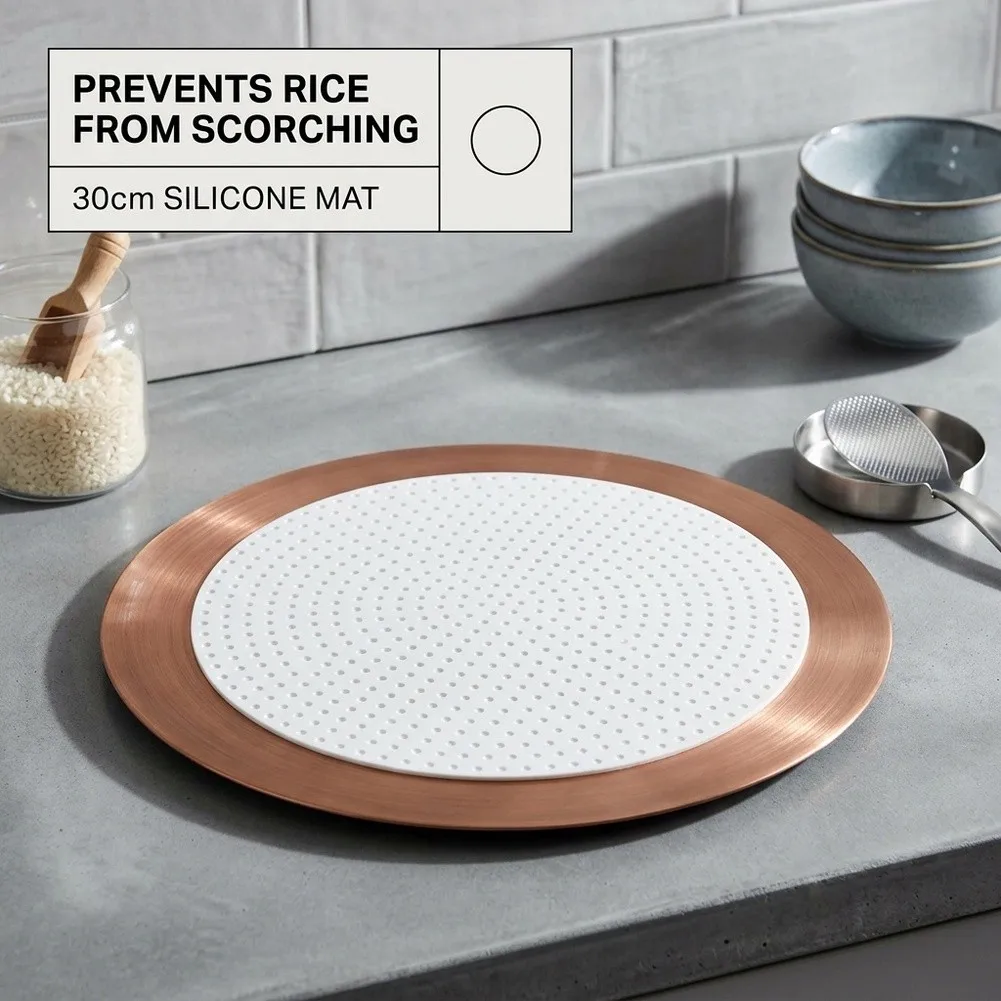 2pcs 30cm Silicone Anti Scorch Mats Compatible with Most For Commercial Rice Cookers Non Absorbent Steam Regulating