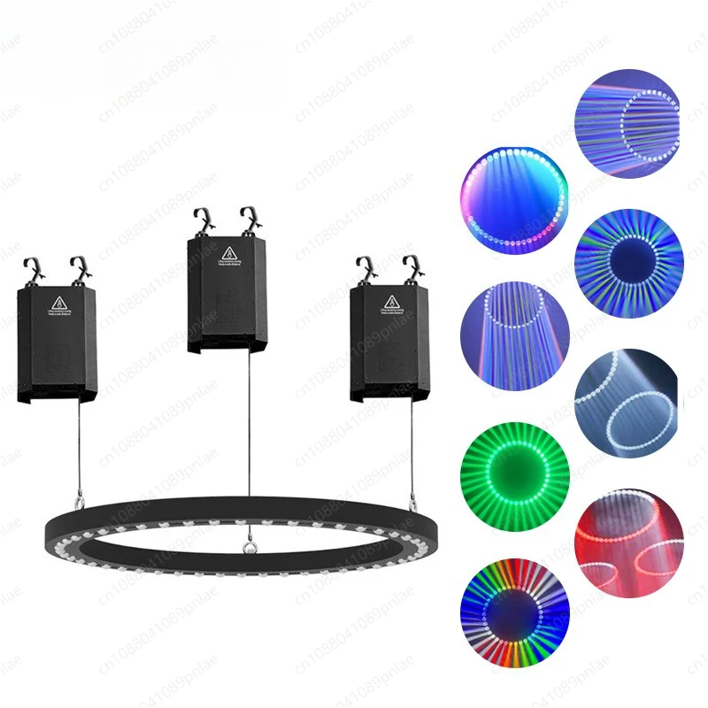 LED Circular RGBW Beam Wash Light 1m/1.2m Rotating & Lifting Stage Effect Light for Bar Background
