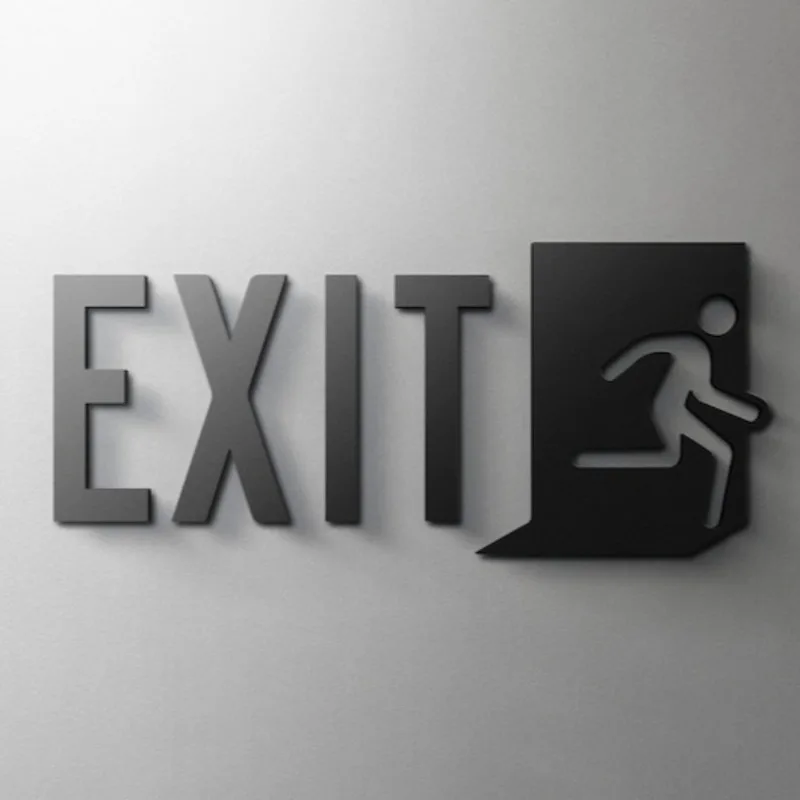 Minimales EXIT-Acrylschild, 3D-Klebeschild für Tür, Wand, Toilette, Hotel, moderne Dekoration