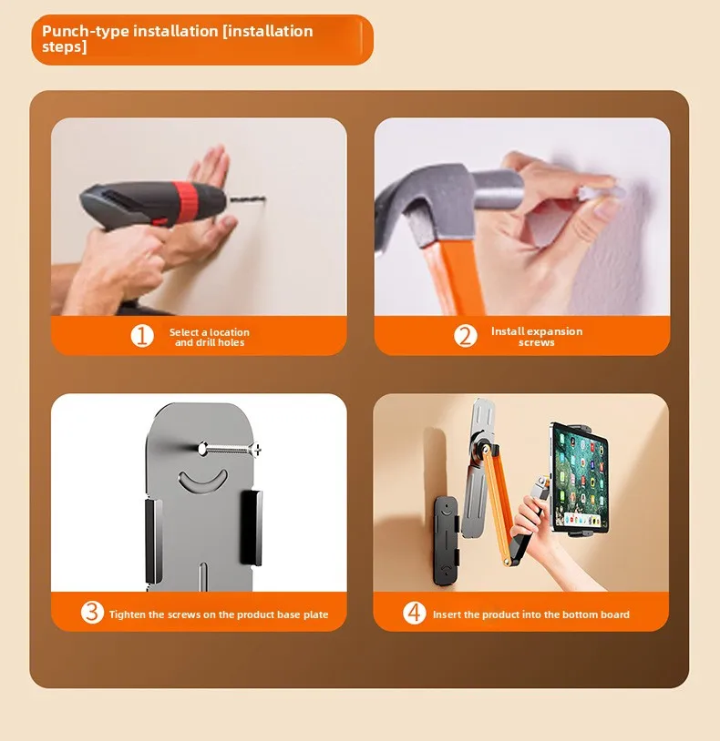 Wandmontierter Desktop-Telefon- und Tablet-Ständer mit Verstellbarem Schwanenhals-Klemmhalter für Schlafzimmer, Büro, Lesen und Videoanrufe – Detail 16