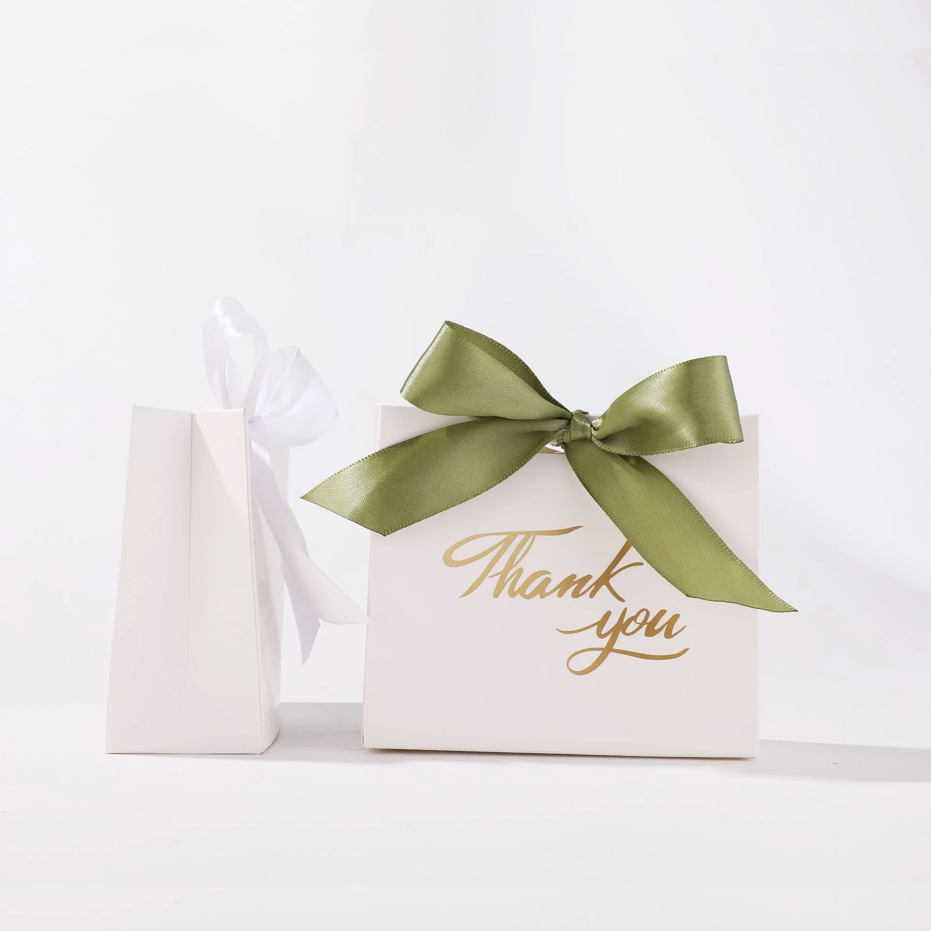 10pcs Thank You Candy Box With Ribbon Small Gift Packing Bag For Christmas Wedding Baby Shower Birthday Party Gift for Guests