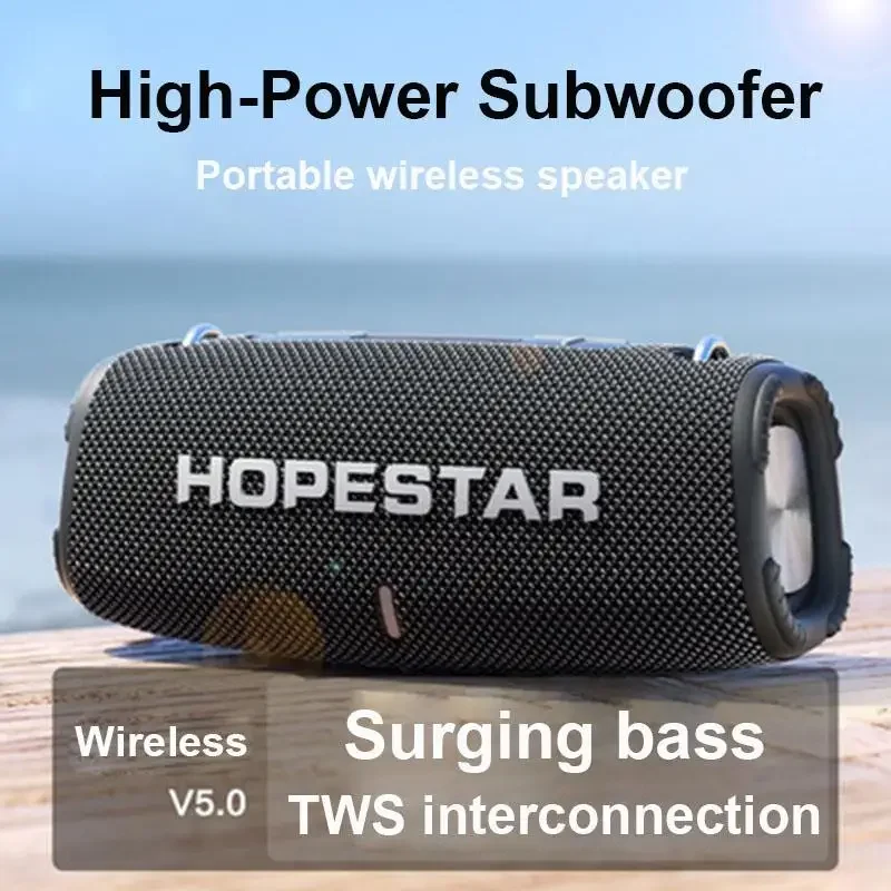 HOPESTAR H50 Wireless Bluetooth Speaker Outdoor High Power IPX6 Waterproof and Anti Drop Sound Box Portable TF Card Subwoofer