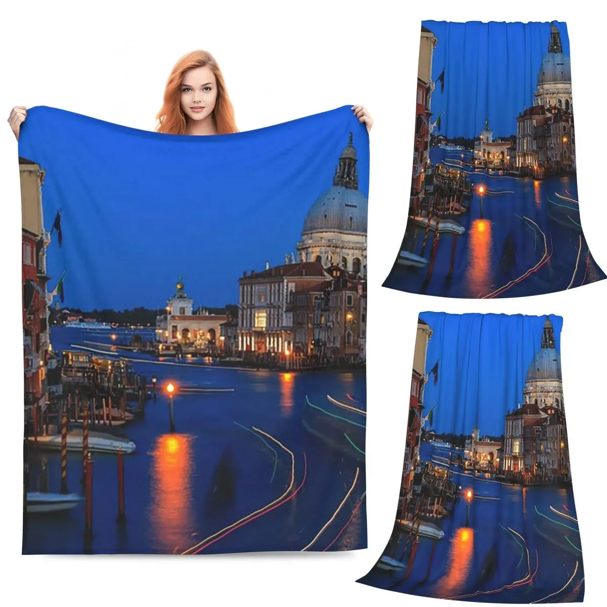 

Закат на великом канале в Венеции, одеяла, флисовое одеяло для дивана, супер мягкое одеяло для дома, спальни, путешествий, покрывало, одеяло