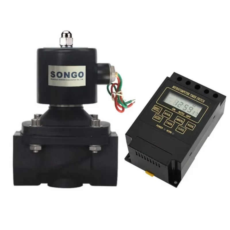 

220VAC DN40 1.5 Inch Normally Closed Plastic Solenoid Valve - with Water Timer for Garden Irrigation & Fountain