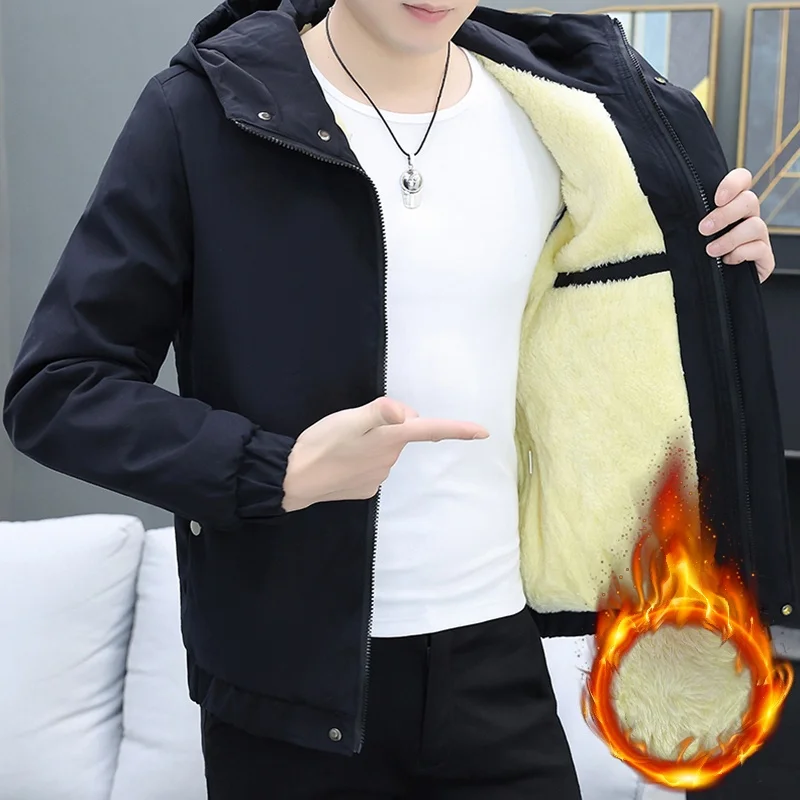 

Men's Fleece-Lined Thickened Jacket, Men's Cotton Coat, Men's Top Clothing, Warm Winter Wear
