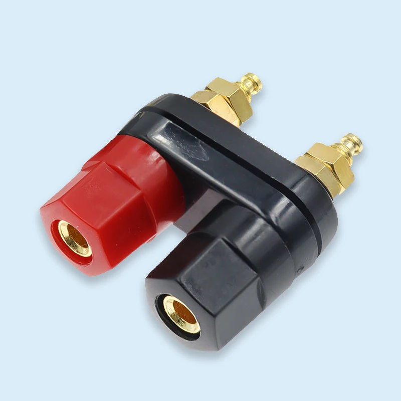 4mm Red And Black Double Terminal Hexagonal/plum Blossom Connector Used For Amplifier Speaker Audio Electronic Equipment