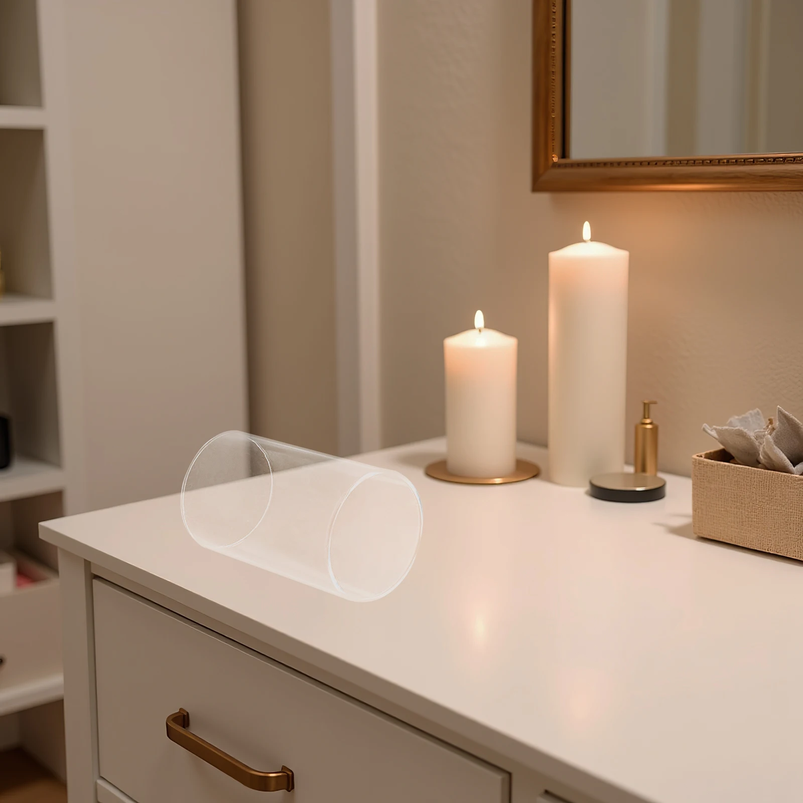 Tall Glass Cylinder Holder Transparent Cover for Pillar Candles Home Decor Romantic Atmosphere Enhancer