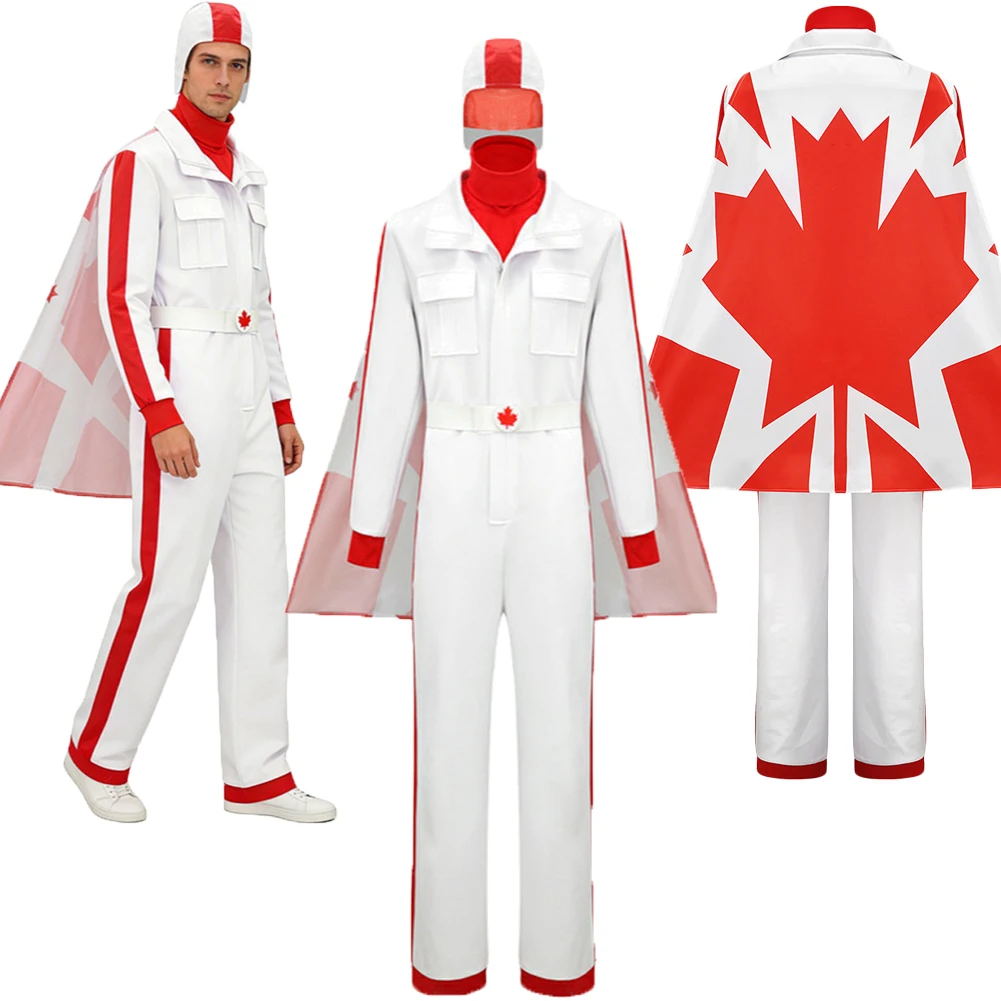 

Костюм для косплея Дюка Кабума из фильма «Плюшевая история», белый комбинезон, красная шаль, шляпа, наряды, одежда, маскировка, Хэллоуин, карнавал, для взрослых мужчин